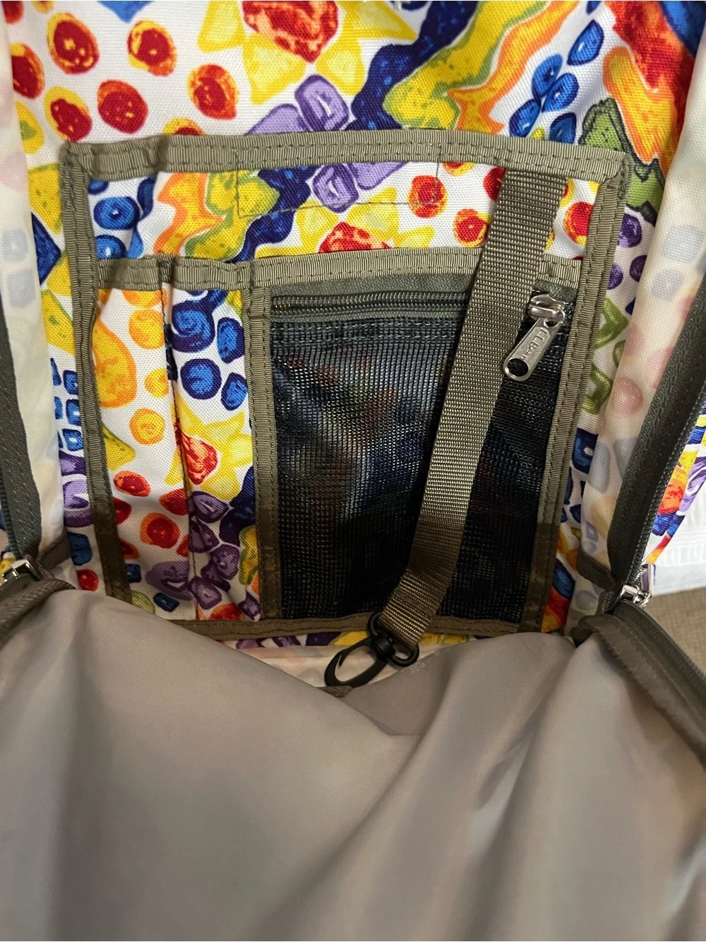 L.L. Bean Multicolor Abstract Print Backpack with Silver Accent